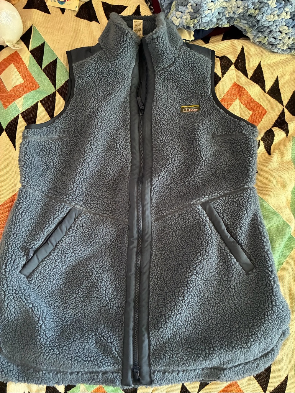 L.L. Bean Men’s Slate Blue Sherpa Fleece Vest
